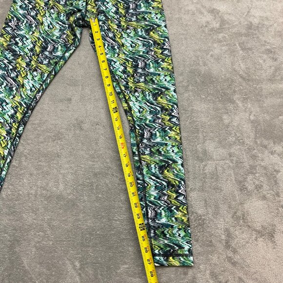 ZUMBA Wear Lovely Leggings Green Multi Splatter Design Size Large - Picture 3 of 11